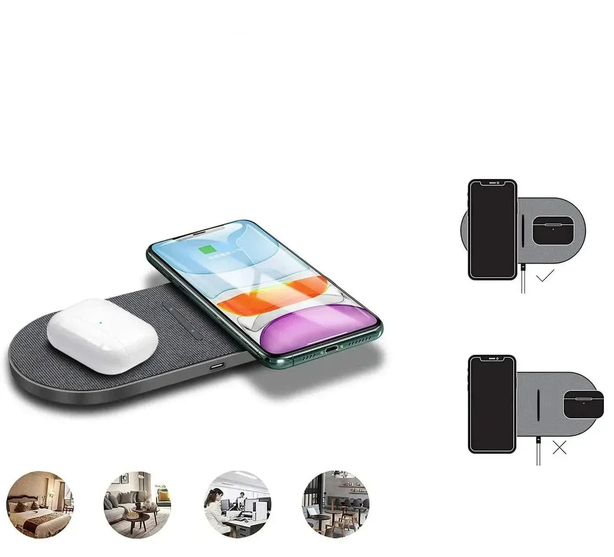 Wireless Charging Station Dual Qi 40W Multi-Device】【。