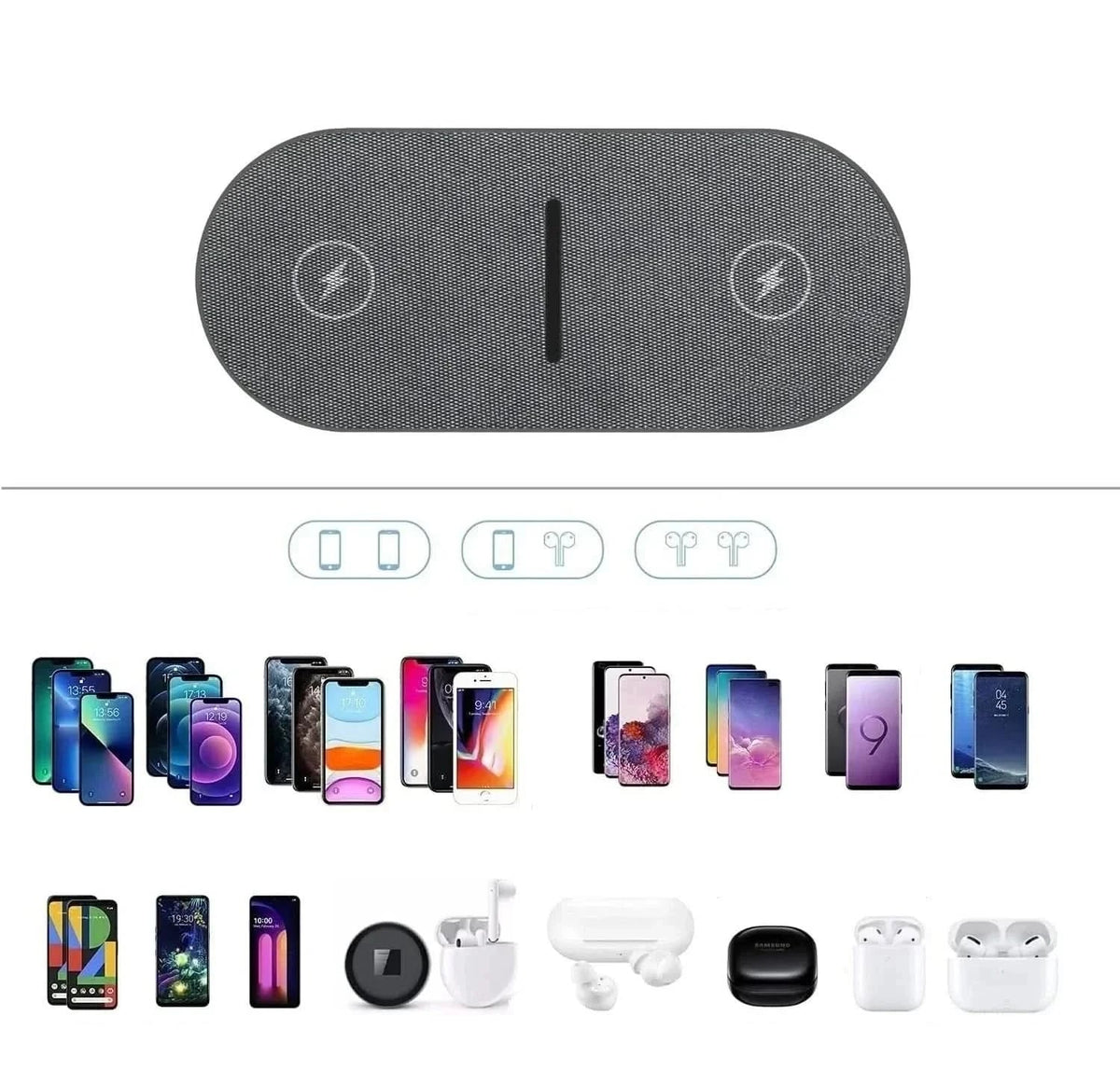 Wireless Charging Station Dual Qi 40W Multi-Device】【。