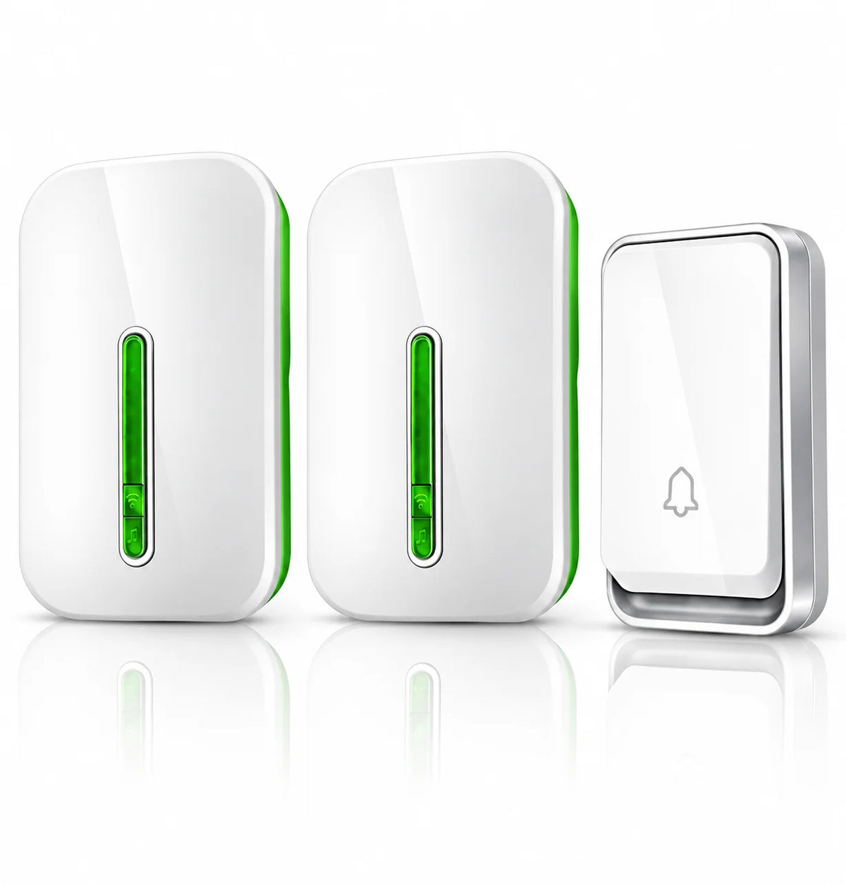 Wireless Doorbell Battery-Free Kinetic Button 394 Ft Range