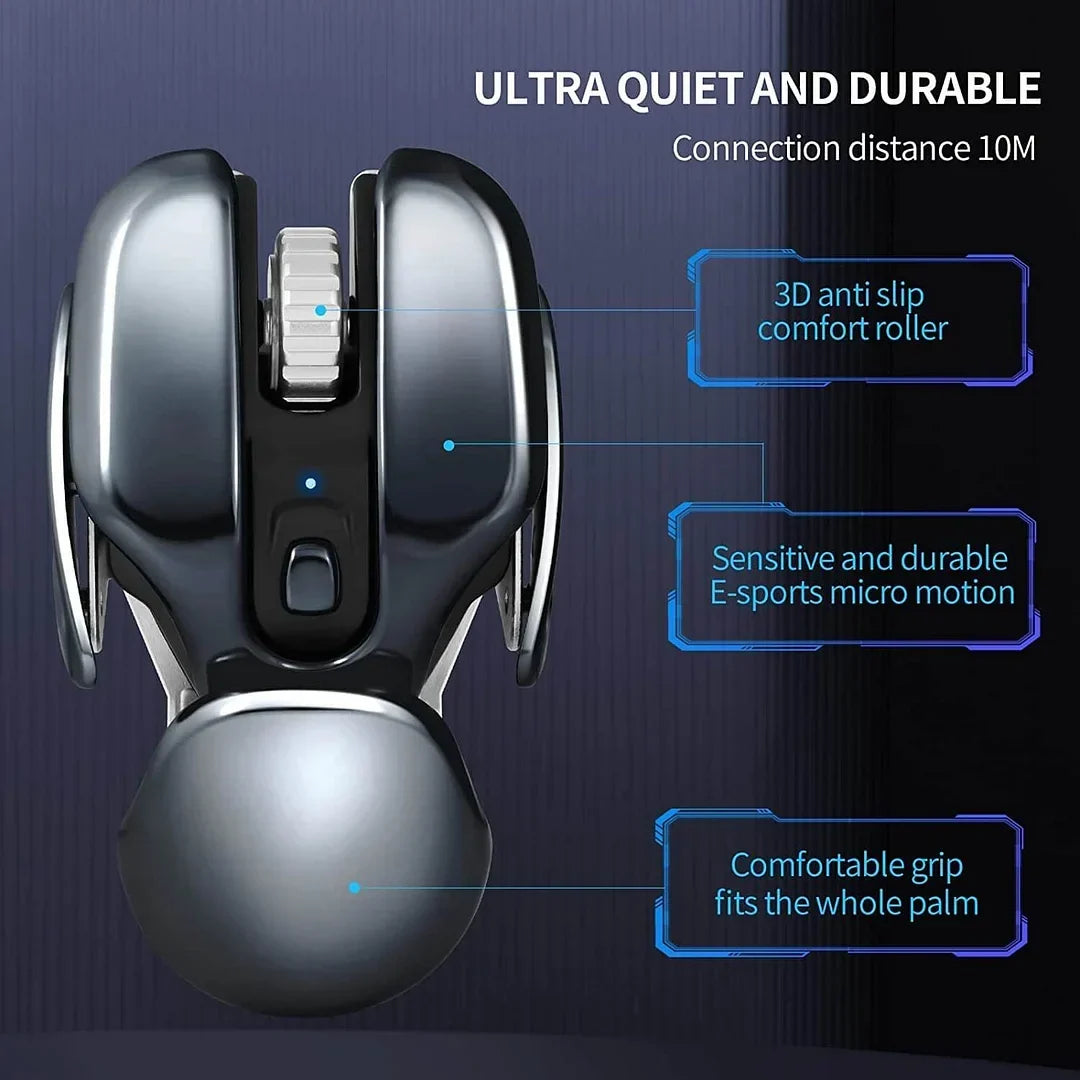 Wireless Mouse Rechargeable Metal Body Quiet Clicks Adjustable DPI