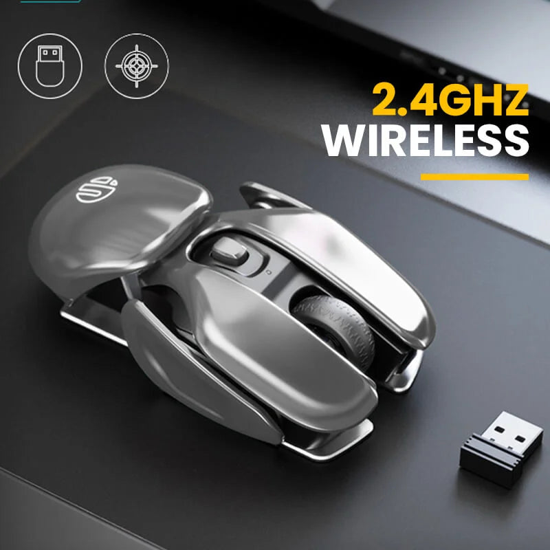 Wireless Mouse Rechargeable Metal Body Quiet Clicks Adjustable DPI