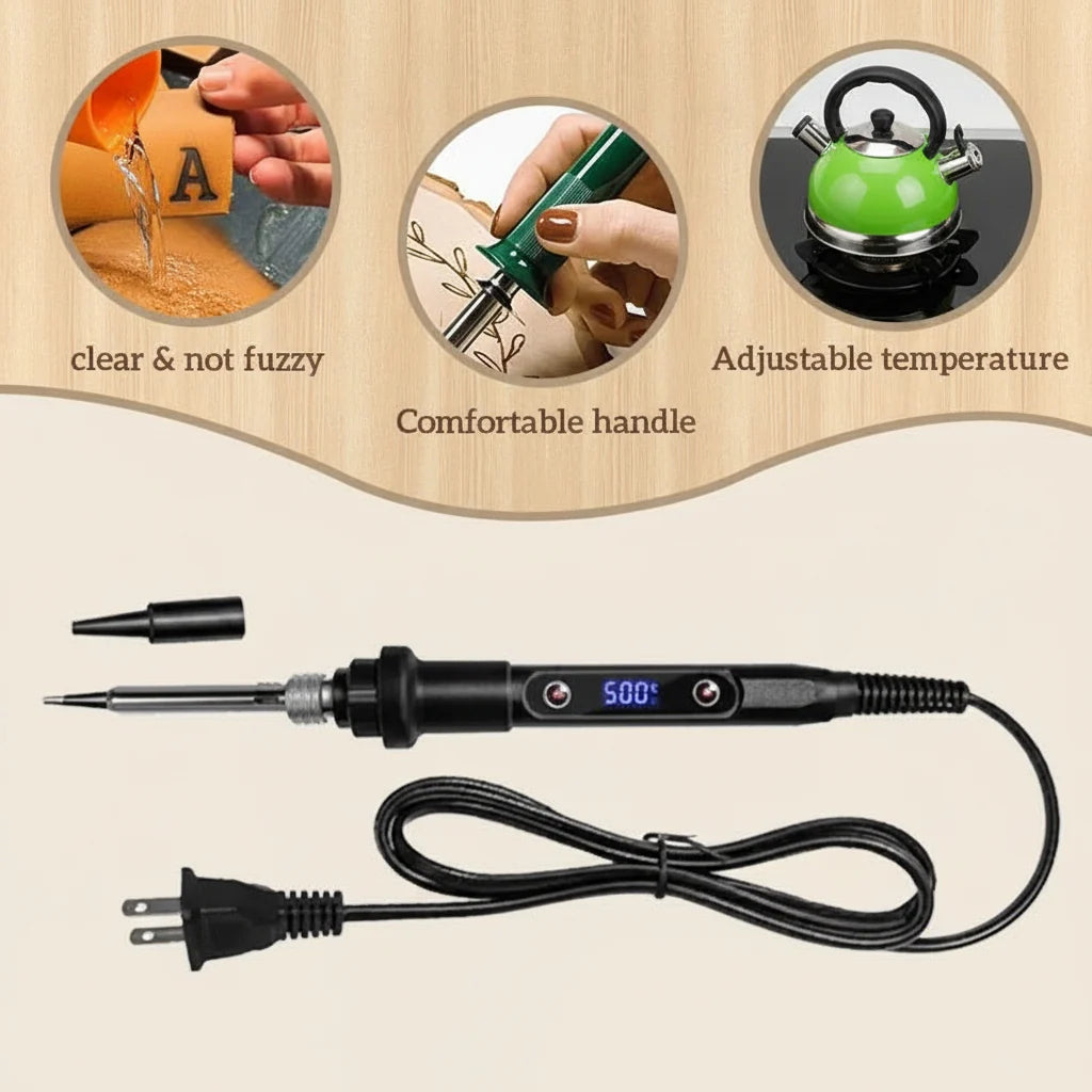 Wood Burning & Engraving Kit Adjustable Temperature 58-Piece Set