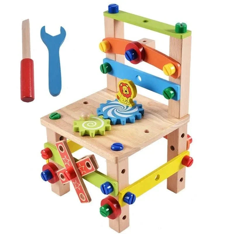 Wooden Toy Toolbox Montessori-Inspired Creative Building Play