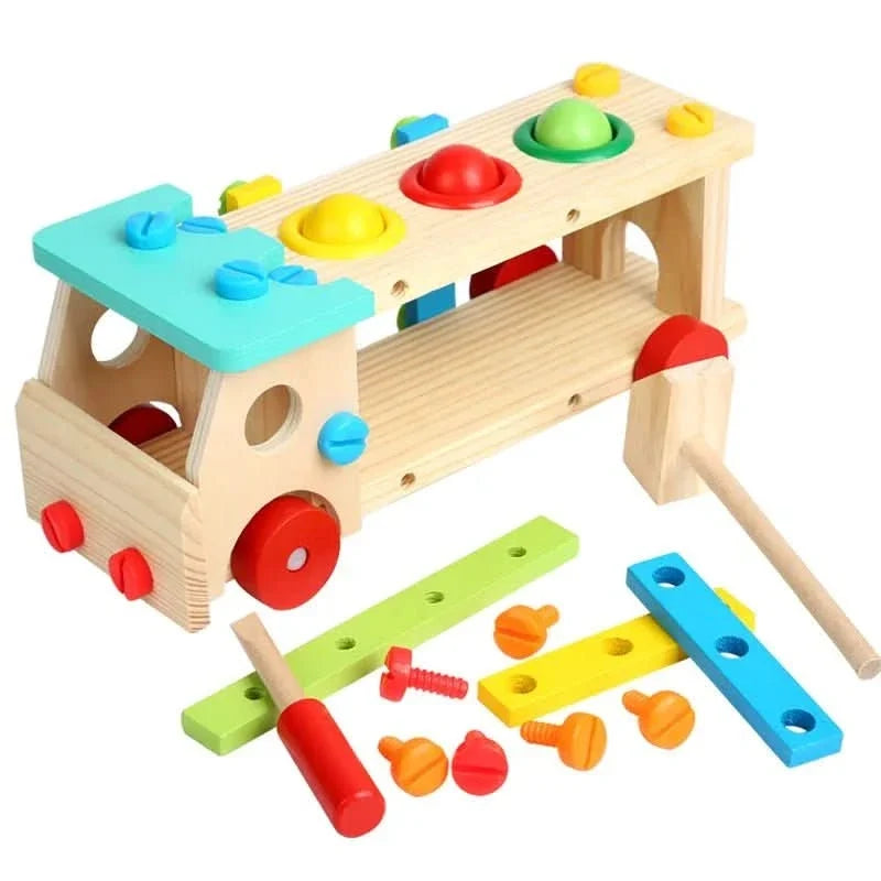 Wooden Toy Toolbox Montessori-Inspired Creative Building Play