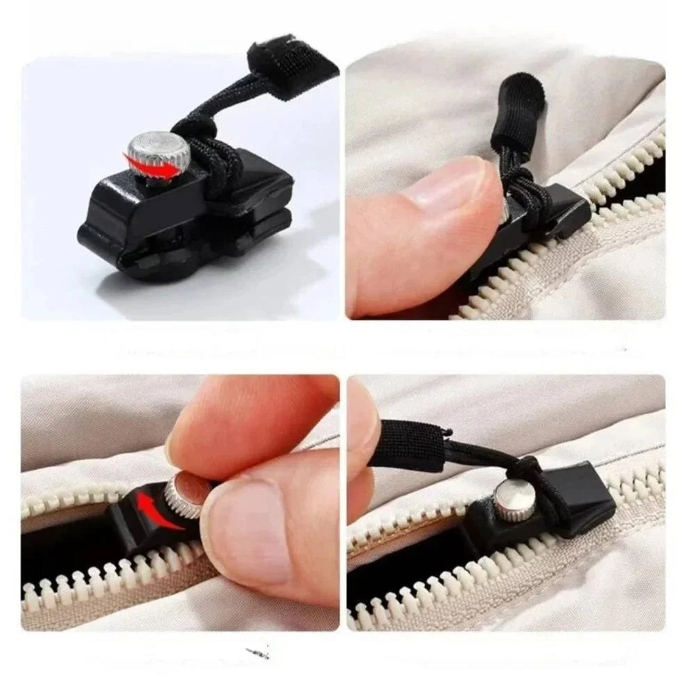 Zipper Repair Kit Clip-On No-Sew Sliders Set of 6