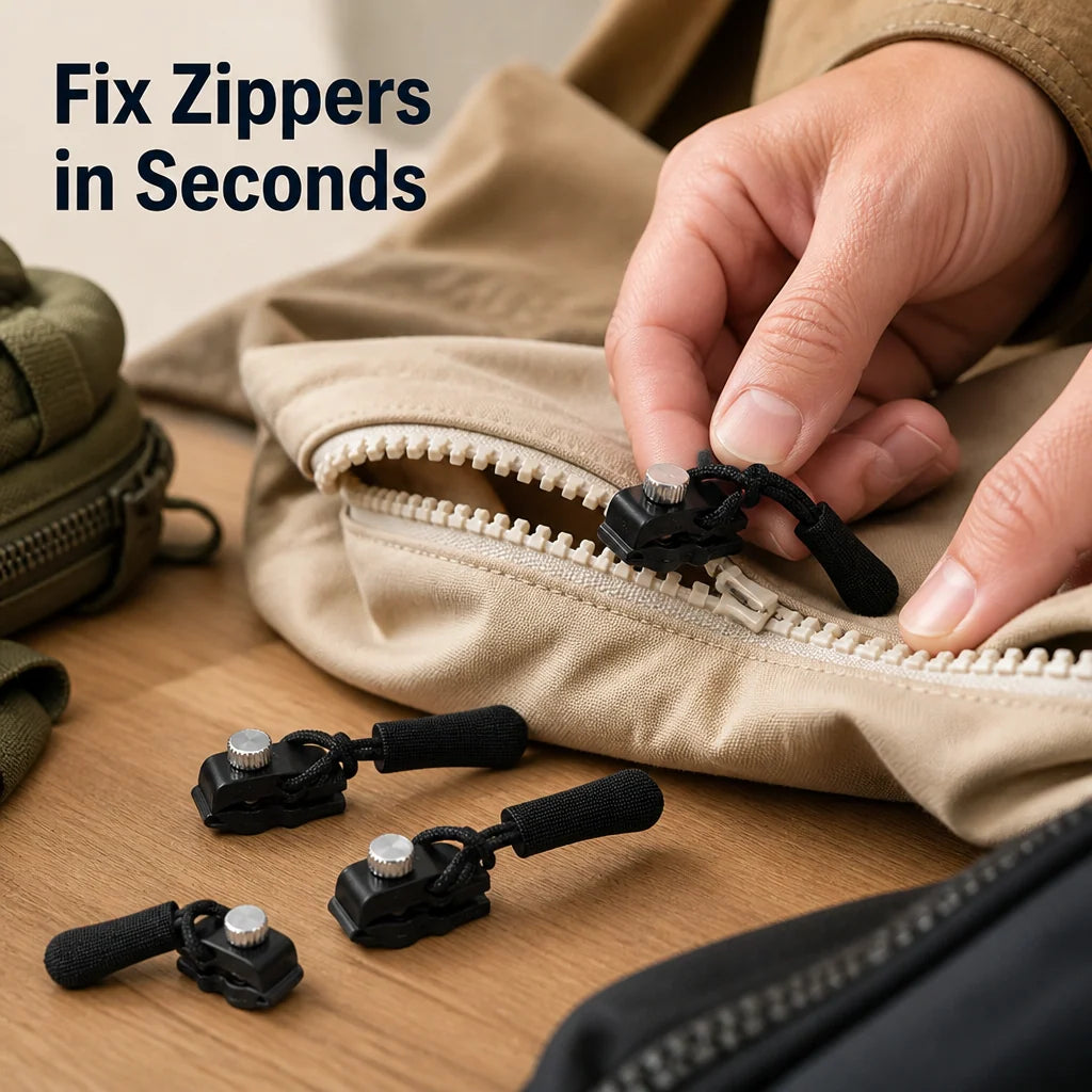 Zipper Repair Kit Tool-Free Installation Set of 15